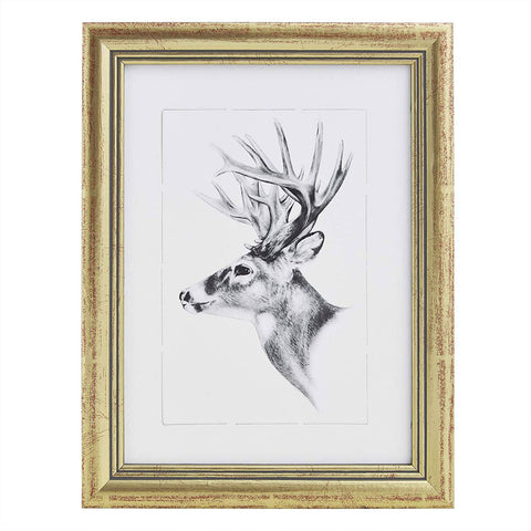 Rootz 15x20 cm Wood Photo Frame - Artos Gold Picture Frame - Glass Pane Display - Durable Design - 15x20 cm Dimensions