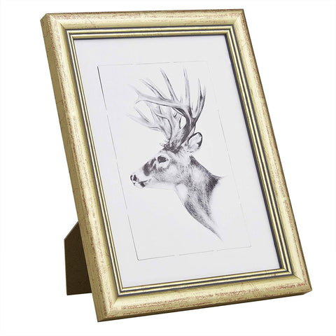 Rootz Wood Frame Photo Gallery - Artos Style - Decorative Frame - Preserves Memories - 20x25 cm - Elegant Gold Finish