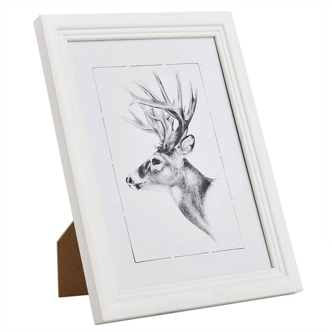 Rootz Wooden Frame Image Gallery - Photo Display - Artos Style - Durable & Stylish - 20x25 cm - Versatile Decor in White