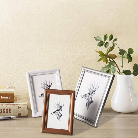 Rootz Artos Style Photo Frame - Picture Frame - Wood Frame - Wall Mounted/Free Standing - 30x45 cm, White Finish - Enhances Room Décor