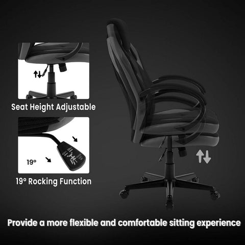 Rootz Ultimate Gaming Chair - Ergonomic Office Chair - Racing Chair - Breathable Mesh - Adjustable Support - Durable Construction - 48.5cm x 49.5cm x 67.5cm
