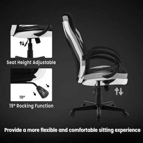 Rootz Ultimate Gaming Chair - Ergonomic Office Chair - Computer Chair - Breathable Mesh - Adjustable Support - Durable Construction - 48.5cm x 49.5cm x 67.5cm