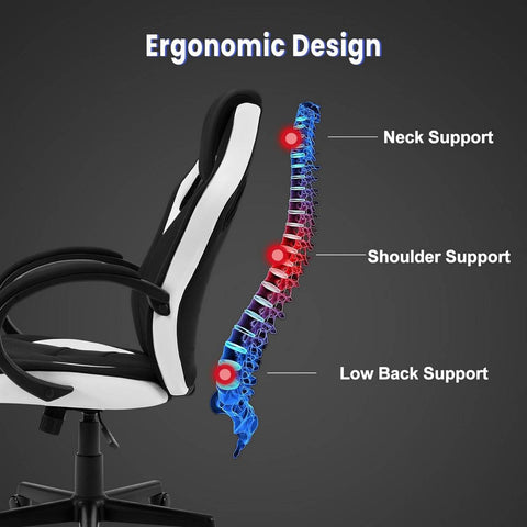 Rootz Ultimate Gaming Chair - Ergonomic Office Chair - Computer Chair - Breathable Mesh - Adjustable Support - Durable Construction - 48.5cm x 49.5cm x 67.5cm
