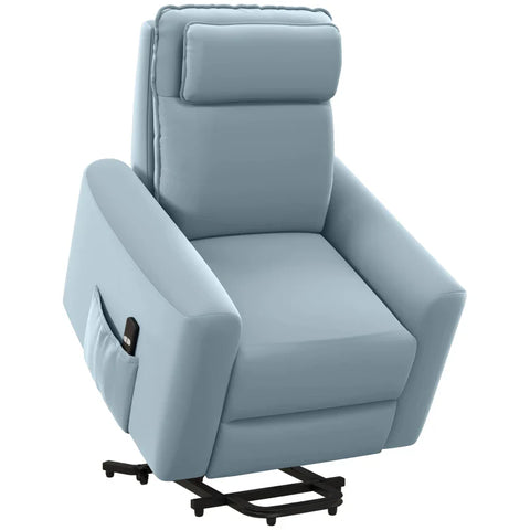 Rootz Sta-op-hulpstoel - Ontspanningsstoel - TV-stoel - Geïntegreerde voetensteun - Zijvak - Kabelafstandsbediening - Blauw - 84 x 89,5 x 105 cm