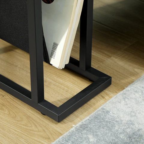 Rootz Metal Side Table - Slim Table - Narrow Space Table - Glass Top, Fabric Bag, Stability - 40cm x 18cm x 55.5cm