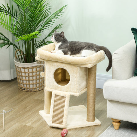 Rootz Cat Tree - Pet Playground - Feline Activity Center - Jute Mat - 40x40x57 cm - Cozy Bed Benefits
