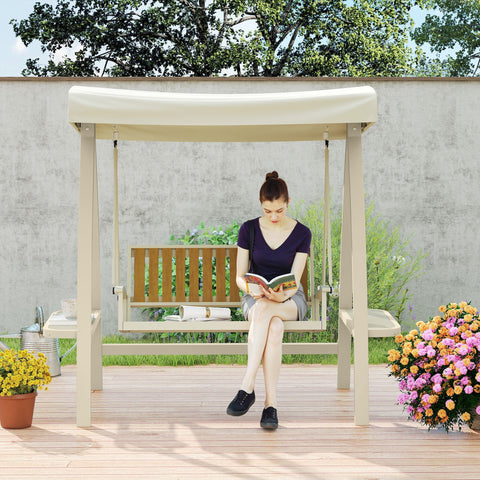 Rootz 2-Seater Hollywood Swing - Garden Swing - Outdoor Hammock - Adjustable Sunroof - 200cm x 120cm x 190cm - Brown