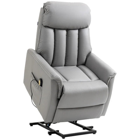 Rootz Stand-up Chair - Relaxation Chair - TV Chair - Including Cable Remote Control - 1 Side Pocket - Gray - 80 x 94 x 104 cm