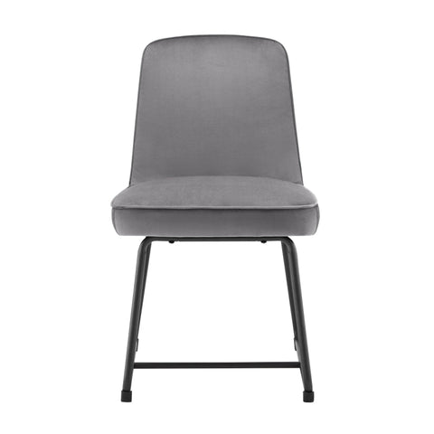 Rootz Velvet Dining Chairs - Elegant Seating - Padded Chairs - Exceptional Comfort - 46L x 45W x 81.5H cm - Modern Gray Design