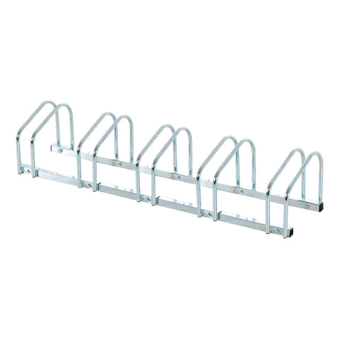 Rootz 5 Bicycle Stand - Bike Rack - Cycle Holder - Durable & Weatherproof - Space-Saving Design - Versatile Mounting - 145cm x 33cm x 27cm - Galvanized Steel