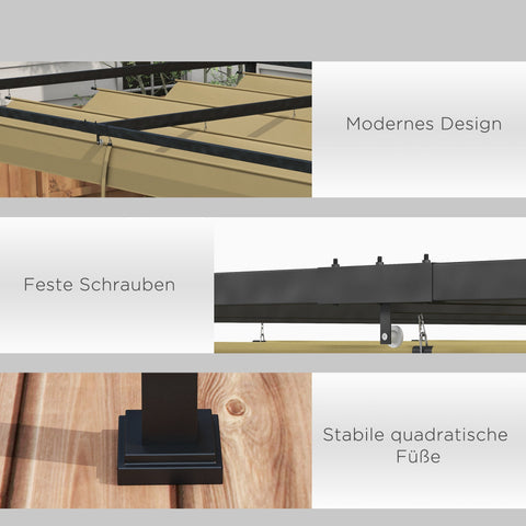 Rootz Pergola - Garden Canopy - Patio Cover - UV & Water Repellent - 400L x 300W x 222H cm