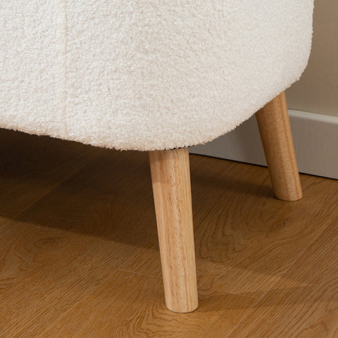 Rootz Storage Stool - Seat Stool - Foot Stool - 65 L Storage - Fleece Fabric - 120cm x 42cm x 45cm - White