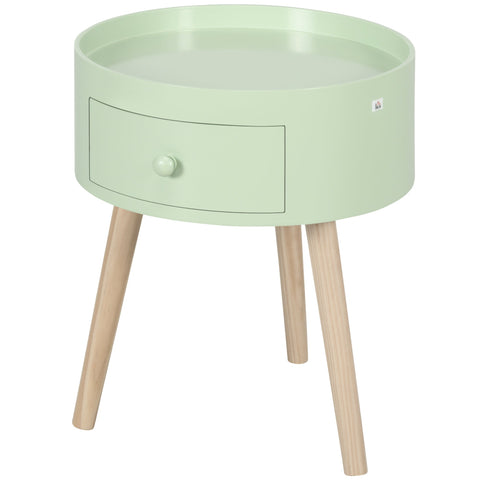 Rootz Scandinavian Round Side Table - Coffee Table - Bedside Table - Solid Wood Elegance - 38cm x 38cm x 45cm