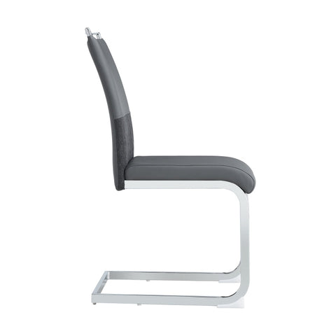 Rootz 4 Piece Modern Dining Chairs Set - Ergonomic Seats - Faux Leather - Optimal Comfort - 42L x 45W x 95H cm