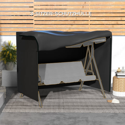 Rootz Garden Swing Cover - Protective Cover - Waterproof Cover - UV Protection - 205x124x164cm - Black