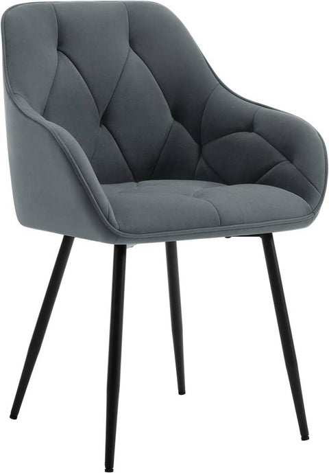 Rootz Velvet Dining Chair - Elegant Chair - Comfortable Seating - Luxurious Touch, Durable Metal, Ergonomic Design - 56cm x 83.5cm x 53cm