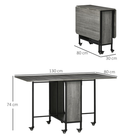 Rootz Extendable Dining Table - Kitchen Table - Foldable Dining Table - Space-Saving - 130cm x 80cm x 74cm
