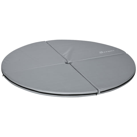 Rootz Foldable Pole Dance Mat - Dance Cushion - Safety Pad - 5cm Thickness for Injury Prevention - Ø 150cm - Grey Plastic Coating