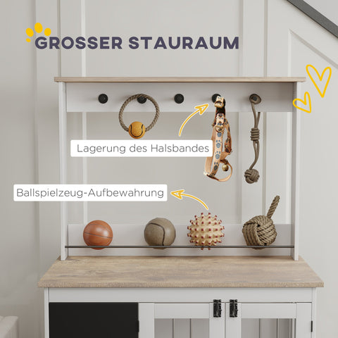 Rootz Dog Crate with Toy Storage – Pet Cage – Dog Kennel – Includes Leash Hooks & Writing Board – 98cm x 65cm x 150cm for Large Dogs