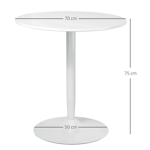 Rootz Dining Table for 2 People - Elegant Kitchen Table - Modern Small Space Dining - Powder-Coated Steel Frame - Ø70 x 75H cm - MDF and Steel Construction