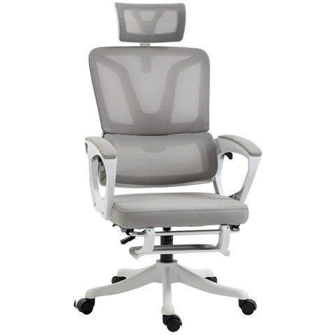 Rootz Ergonomic Office Chair - Executive Chair - Manager Chair - Lumbar Support - 66W x 58D x 110-118H cm - Mesh Black and Gray