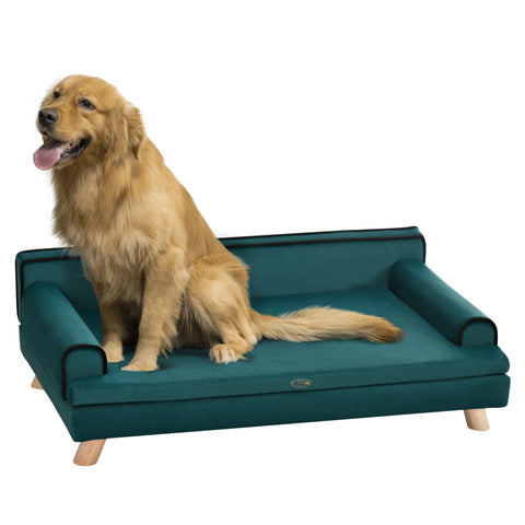 Rootz Pet Canapé - Dog Sofa - Cat Couch - Fluffy Cushion - 100cm x 62cm x 32cm - Stylish Scandinavian Design