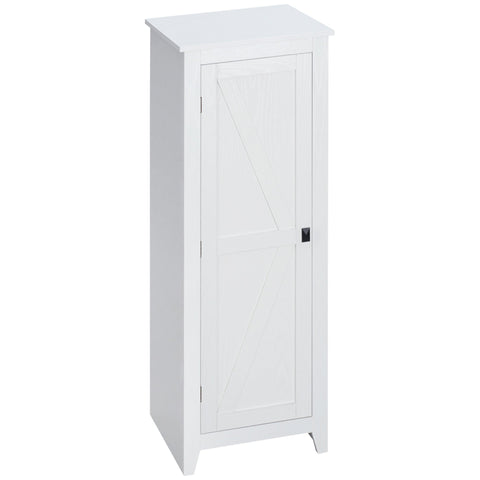 Rootz White Wooden Cupboard - Buffet Cabinet - Kitchen Storage - Space-Saving - 3 Adjustable Shelves - 43.5W x 40D x 121.5H cm