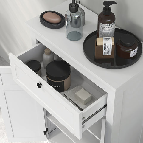 Rootz Bathroom Cabinet with Drawer - Free-standing Storage - Adjustable Shelves - Organize with Style - 60 W x 30 D x 102.5 H cm