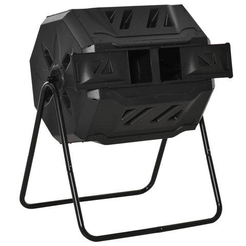 Rootz Tumbling Compost Bin - Rotating Composter - Garden Waste Recycler - Nutrient-rich Compost - 28''L x 25.5''W x 37.75''H - 43 Gallon Capacity