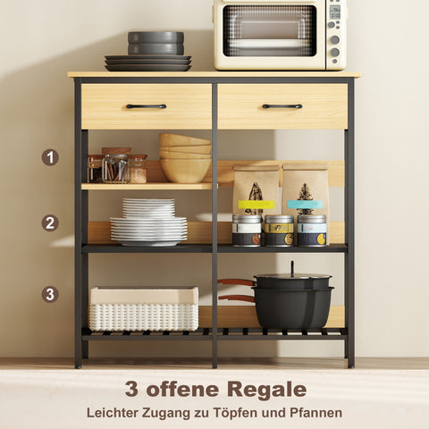 Rootz Sideboard Chest of Drawers - Kitchen Cabinet - Storage Organizer - Industrial Style, Large Capacity, 90 x 40 x 91 cm, Brown & Black