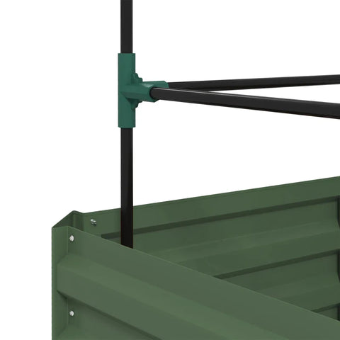 Rootz Raised Bed - Trellis Plant Box - Plastic Part - Trellis Open Bottom - Weather Resistant - Steel - Galvanized Steel - Green - 61cm X 61cm X 140cm