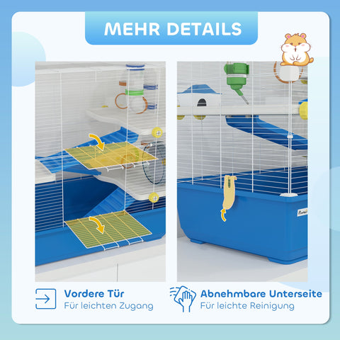 Rootz 4 Level Hamster Cage - Small Animal Habitat - Pet Enclosure - Entertaining Tube System - 78cm x 45cm x 73cm
