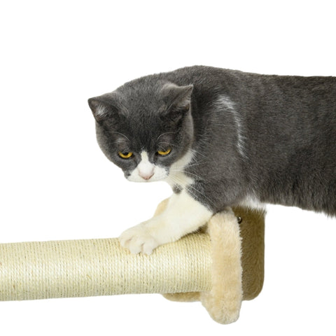 Rootz Cat Stairs - Cat Climbing Steps - Feline Wall Ladder - Space-Saving - Scratching Surfaces - Plush Platform - 44W x 22D x 28H cm