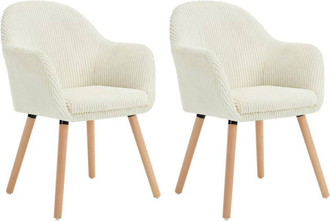 Rootz Dining Room Chairs Set of 2 - Upholstered Chairs - Armchairs - Comfortable Seating - Sturdy Build - Easy Assembly - 55.5cm x 83.5cm x 56.5cm