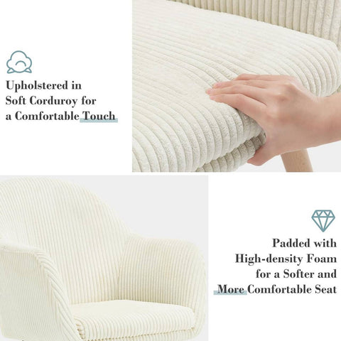 Rootz Dining Room Chairs Set of 2 - Upholstered Chairs - Armchairs - Comfortable Seating - Sturdy Build - Easy Assembly - 55.5cm x 83.5cm x 56.5cm