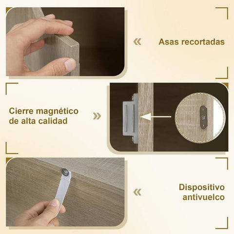 Rootz Bookshelf Cube Shelf - Cube Organizer - Standing Shelf - White/Light Oak - E1 Wood - Space-saving - Multifunctional - 60cm x 120cm x 30cm