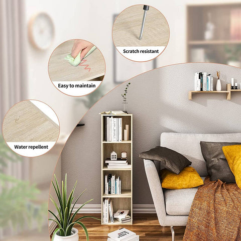 Rootz Bookcase - Cube Shelf - Freestanding Storage - E1 Grade Wood - 30cm x 24cm x 106cm