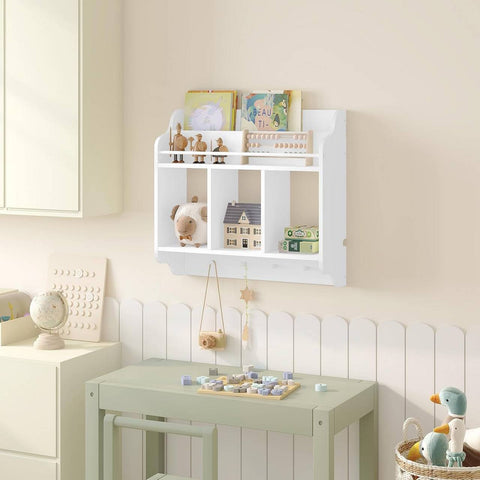 Rootz Floating Children's Bookcase - Montessori Shelf - Kids Wall Shelf - E1 Grade MDF - 60cm x 57cm x 20cm