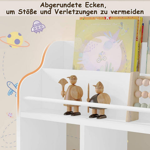 Rootz Floating Children's Bookcase - Montessori Shelf - Kids Wall Shelf - E1 Grade MDF - 60cm x 57cm x 20cm