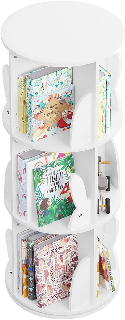 Rootz Children's Bookcase - Kids Shelf - Rotatable Child's Library - Space-Saving Design - 40 x 97 cm
