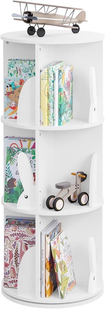 Rootz Children's Bookcase - Kids Shelf - Rotatable Child's Library - Space-Saving Design - 40 x 97 cm