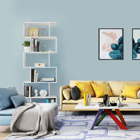 Rootz S-Style Bookcase - Standing Filing Shelf - White Bookshelf - Chipboard - 4/6 Tier - Versatile Storage - Space-Saving Design - 70cm x 24cm x 190.5cm