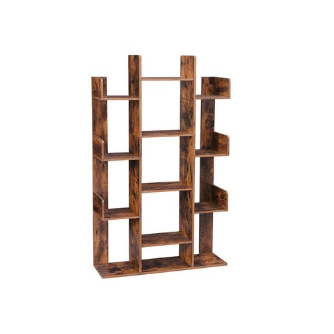 Rootz 13 Compartment Bookcase - Bookshelf - Storage Shelf - Smooth Finish - 86cm x 25cm x 140cm