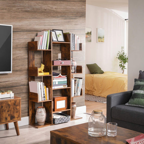 Rootz 13 Compartment Bookcase - Bookshelf - Storage Shelf - Smooth Finish - 86cm x 25cm x 140cm