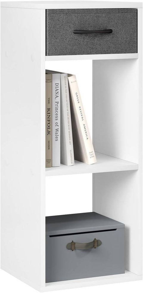 Rootz Bookshelf with Drawer - Storage Organizer - Vertical Standing Shelf - Space-saving - E1 Wood Material - 32.4cm x 80cm x 30cm