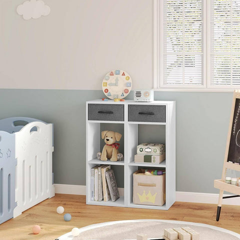 Rootz Bookshelf with Drawer - Storage Organizer - Vertical Standing Shelf - Space-saving - E1 Wood Material - 32.4cm x 80cm x 30cm