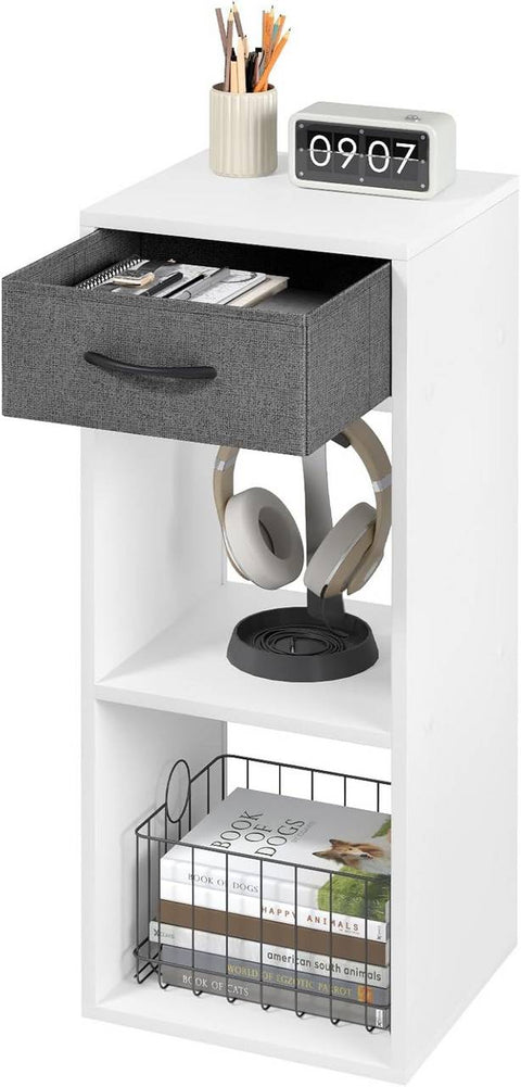 Rootz Bookshelf with Drawer - Storage Organizer - Vertical Standing Shelf - Space-saving - E1 Wood Material - 32.4cm x 80cm x 30cm
