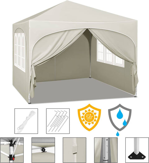 Rootz Ultimate Outdoor Gazebo - Weatherproof Pavilion - Event Tent - Strong Metal Frame - UV and Rain Protection - Easy Setup - 3x3m