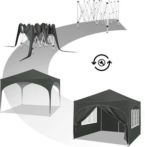 Rootz Ultimate Outdoor Gazebo - Weather Shelter - Event Pavilion - Strong Metal Frame - UV and Rain Protection - Easy Setup - 3x3m
