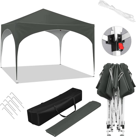 Rootz Ultimate Outdoor Gazebo - Weather Shelter - Event Pavilion - Strong Metal Frame - UV and Rain Protection - Easy Setup - 3x3m